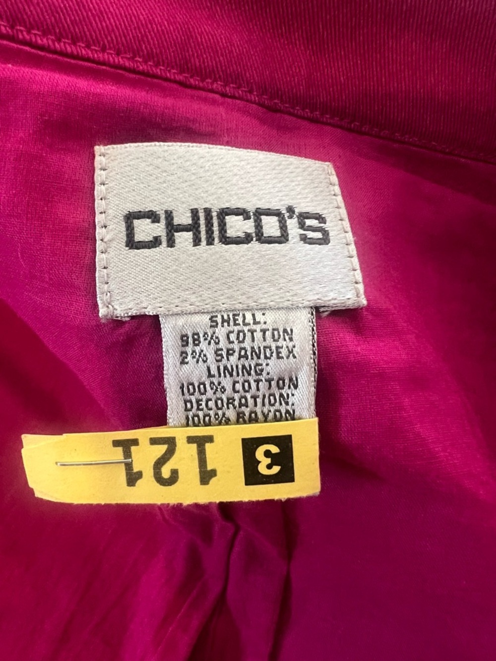 Chico's Fuchsia Multi-Striped Button Jacket - Picture 5 of 8